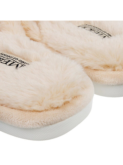 Тапки для женщин, текстиль, бежевые, р. 40-41, открытые, Флип-флоп, 352-364-11