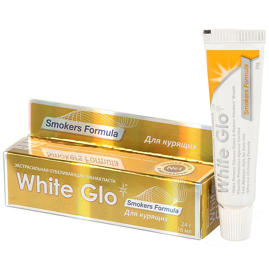 Зубная паста White Glo, Отбеливающая для курящих, 24 г