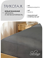 Простыня евро, 200х200х20 см, 100% хлопок, трикотаж, графит, на резинке, Silvano - фото 3