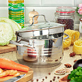 Кастрюля нержавеющая сталь, 3.9 л, с крышкой, крышка стекло, Daniks, Токио, SD-A87-20, индукция - фото 6