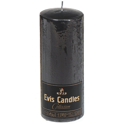 Свеча декоративная, 12х6 см, цилиндр, черная, 1381542000