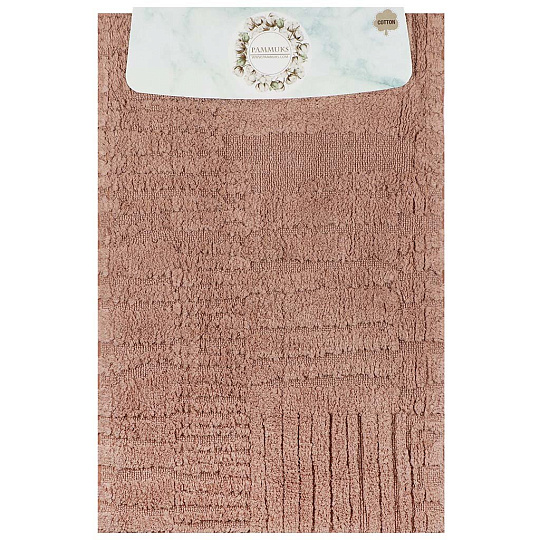 Коврик для ванной, 0.6х0.9 м, 100% хлопок, коричневый, Karteks, 1025/60.02, однотонный