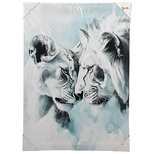 Картина холст, 50х70 см, Львиное единство, kt57-15206