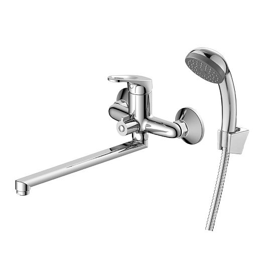 Смеситель одноручный универс. с поворотным изливом 30см, картр. 35 мм, хром, DECOROOM, DR21043