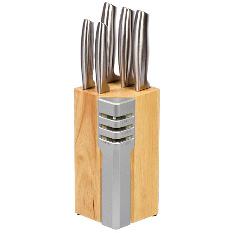 Набор ножей 6 предметов, сталь, рукоятка дерево, Y4-6441