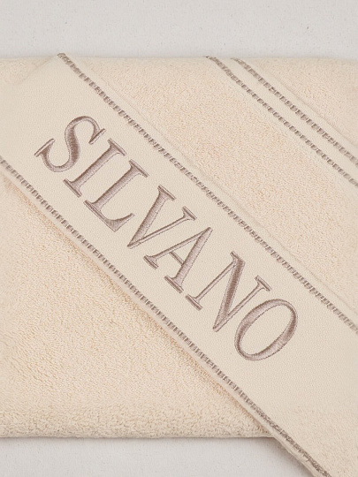 Полотенце банное 100х150 см, 100% хлопок, 450 г/м2, Модный штрих, Silvano, молочное, Турция, FT-7-100-0846