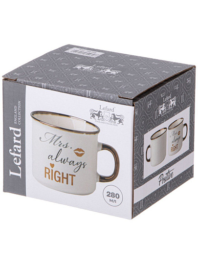 Кружка фарфор, 280 мл, MRS. ALWAYS RIGHT, Lefard, 260-969