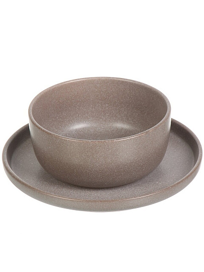 Сервиз столовый керамика, 16 предметов, на 4 персоны, Jewel, Капри, ПС0006-53, коричневый