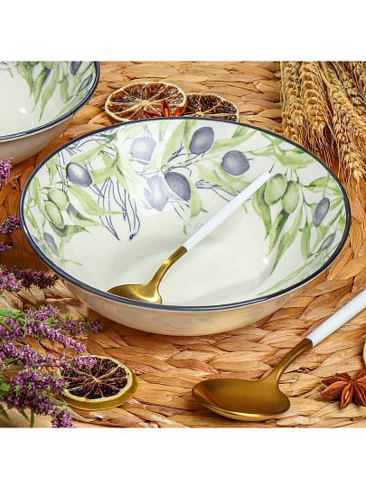 Тарелка суповая, фарфор, 18 см, круглая, Оливки, МФК, MFK07998/MFK20503