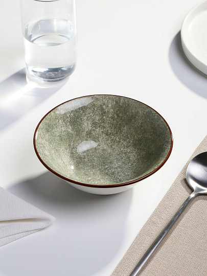 Салатник фарфор, круглый, 15х5 см, 350 мл, Мрамор, МФК, MFK20619