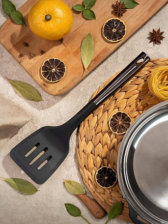 Лопатка кулинарная нейлон, с прорезями, навеска, Daniks, Elite Violet, 161508-3