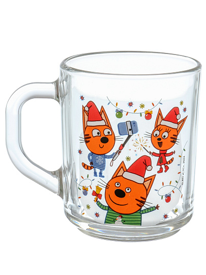Набор детской посуды стекло, 3 шт, Три Кота. Зимние Каникулы, подарочная упаковка, 313962