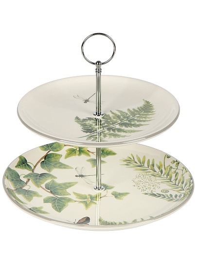 Ваза для фруктов, 2 яруса, керамика, Prima Collection, Дикий папоротник, HC811-C3