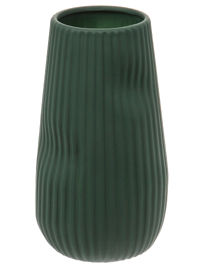 Ваза керамика, настольная, 24х13 см, Изумруд, A060218, зеленая