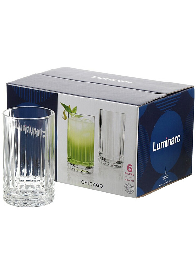 Стакан 380 мл, стекло, 6 шт, Luminarc, Чикаго, высокий, O0513