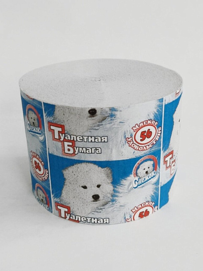 Туалетная бумага Снежок, 1 слой, 56 м, белая