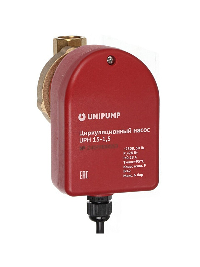 Насос циркуляционный, Unipump, 28 Вт, 1.4 м, 0.6 м³/ч, UPН 15-1.5