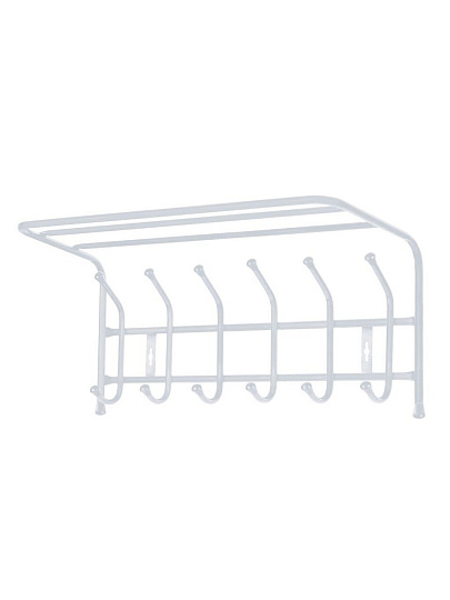 Вешалка настенная 6 крючков, с полкой, настенная, 24.5х60.5х26.5 см, металл, Nika, ВП6, матовый серый