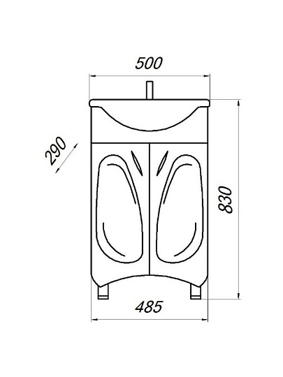 Тумба ЯМебель, Палермо, 50 см, 2 двери, Уют 50