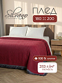 Плед 2-спальный, 180х200 см, 310 г/м2, 100% хлопок, Silvano, Узор, бордовый
