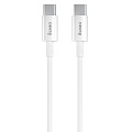 Кабель USB OLMIO, Type-C to Type-C, 3 А, 1 м, 60W, белый, 041665