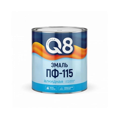 Эмаль Formula Q8, ПФ-115, алкидная, глянцевая, белая, 0.9 кг