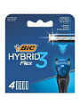 Сменные кассеты для бритв Bic, Flex 3 hibrid, для мужчин, 4 шт, 948274