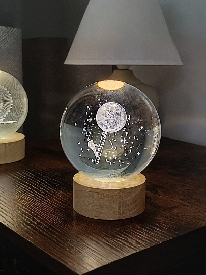 Фигурка декоративная стекло, 15х20 см, с подсветкой, белая, A020098