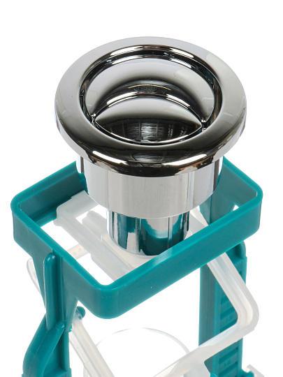 Клапан для бачка унитаза пластик, двухрежимный, кнопочный, гальваника, сливной, Инкоэр, СБ2м-ХХ Р