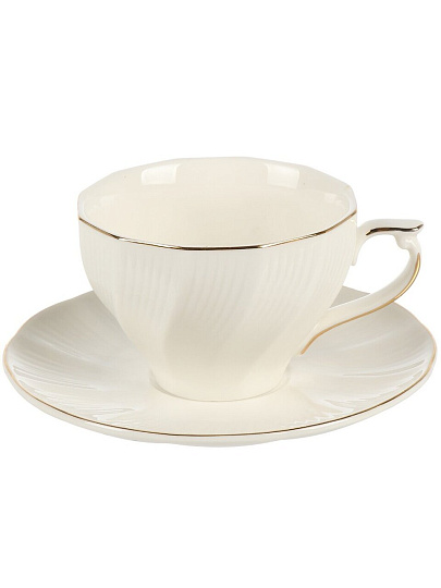 Набор чайный фарфор, 12 предметов, на 6 персон, 230 мл, ТМ Глория, Bonjart, 812-0616, подарочная упаковка