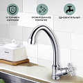 Смеситель для кухни, Solone, с кран-буксой, для одного типа воды, хром, JIK1-A102-A