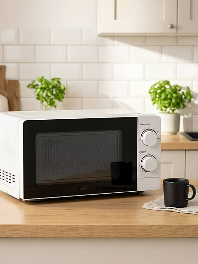 Микроволновая печь Rion, P70J20P-P2, 20 л, 700 Вт, механическая, 6 уровней мощности, белая