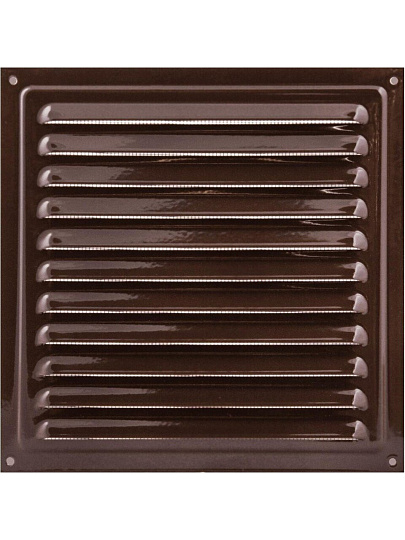 Решетка вентиляционная металл, 200х200 мм, с сеткой, коричневая, Viento, РМ2020кор