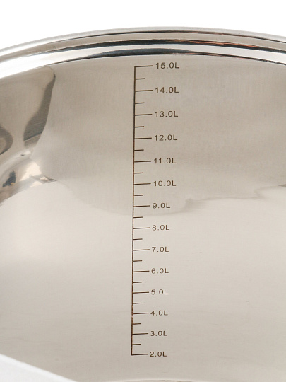 Кастрюля нержавеющая сталь, 16 л, крышка стекло, Daniks, Общепит, SD-6BP-16, индукция