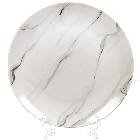 Тарелка обеденная, фарфор, 26 см, круглая, Bianco marble, Lefard, 87-264