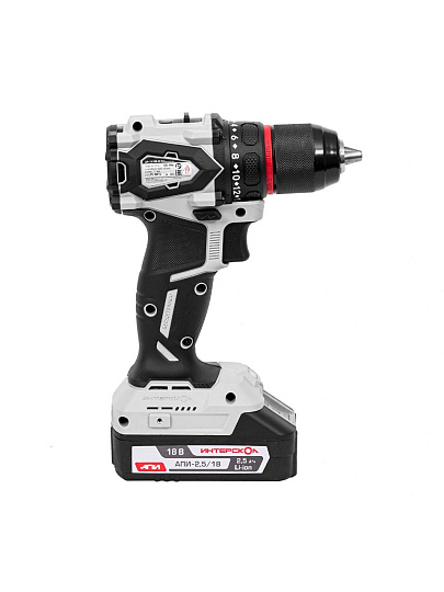 Дрель-шуруповерт аккумуляторный, Интерскол, ДА-13/18В, бесщеточный, 12 В, черный, 952.2.2.70