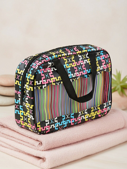 Косметичка 25х6х16 см, ПВХ, A080090, прямоугольная, застежка молния, в ассортименте