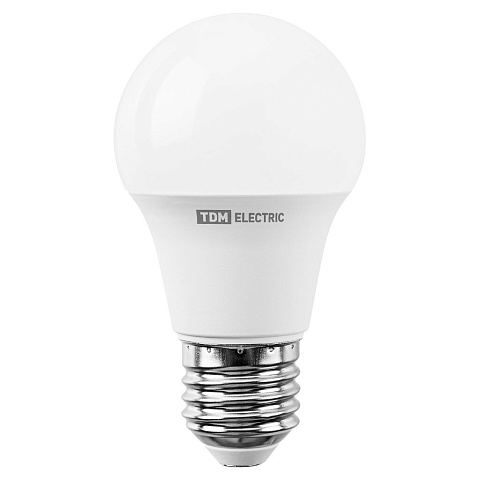 Лампа светодиодная E27, 10 Вт, 90 Вт, 230 В, груша, 4000 К, свет холодный белый, TDM Electric, А60