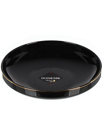 Тарелка суповая, фарфор, 19 см, круглая, Black Gold, Domenik, DM3012-1