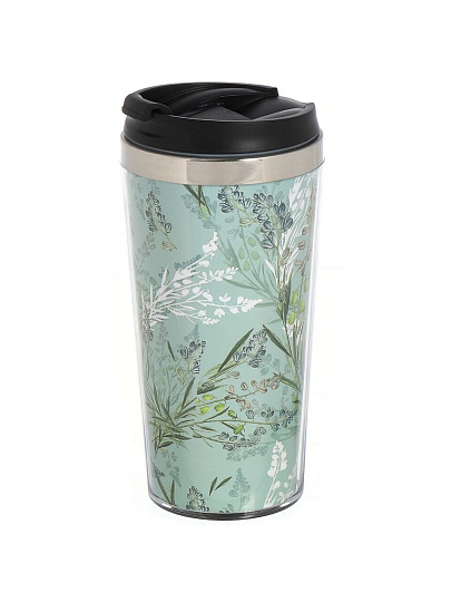 Термокружка пластик, 0.42 л, Daniks, Цветы, FD-06-19