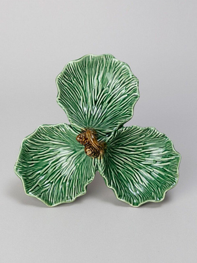 Менажница керамика, 22.8х23х8.5 см, 3 секции, Lefard, Green pine, 145-201