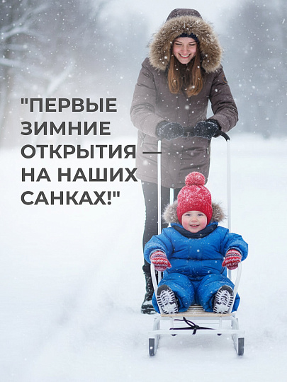 Санки Тимка 5 Комфорт, Т5К/Б, переставная ручка, ремень безопасности, белые, Nika