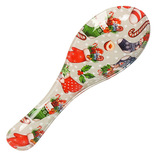 Подставка для ложки, стекло, фигурная, 8х23.5 см, разноцветная, Daniks, Носочки с подарками