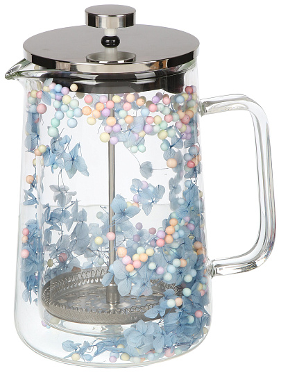 Френч-пресс 1 л, стекло, Сухоцветы, Y4-11357