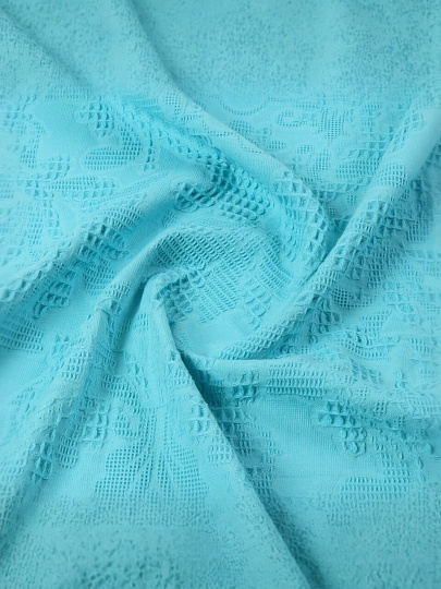 Плед 1.5-спальный, 150х180 см, 100% хлопок, Barkas, Green Days, голубой, AI-2209004