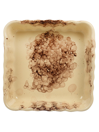 Форма для запекания керамика, 23х23х6.5 см, 1.5 л, квадратная, Псковский Гончар, Волна, Паутинка, НХП-ПС-11