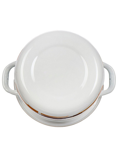 Набор посуды эмалированная сталь, 6 предметов, кастрюли 1.9, 2.7, 3.7 л, Керченский металлургический завод, Аттик-1, белый