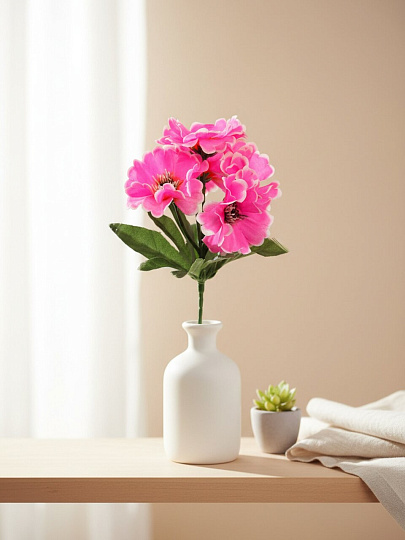 Цветок искусственный пасхальный, Анемон, 5 головок, 22 см, в ассортименте, F49-109