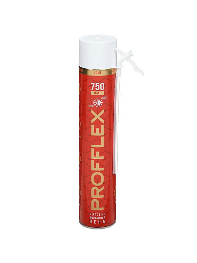 Пена монтажная Profflex, Red Maxi, бытовая, 55 л, 750 мл, 750 г, всесезонная, 70237