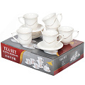 Набор чайный керамика, 12 предметов, на 6 персон, 180 мл, Золотая линия, Y6-2525, подарочная упаковка